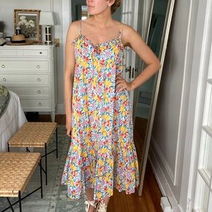 J Crew Factory Ruffle tiered maxi cover-up dress Small